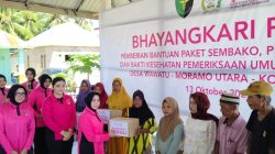 Bhayangkari Daerah Sultra Salurkan Bantuan dan Layanan Kesehatan di Konsel