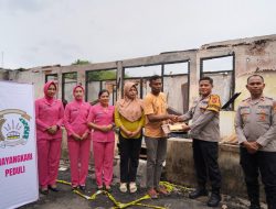 Personel Polisi Korban Kebakaran Asrama Polsek Kemaraya Kendari Diberi Bantuan